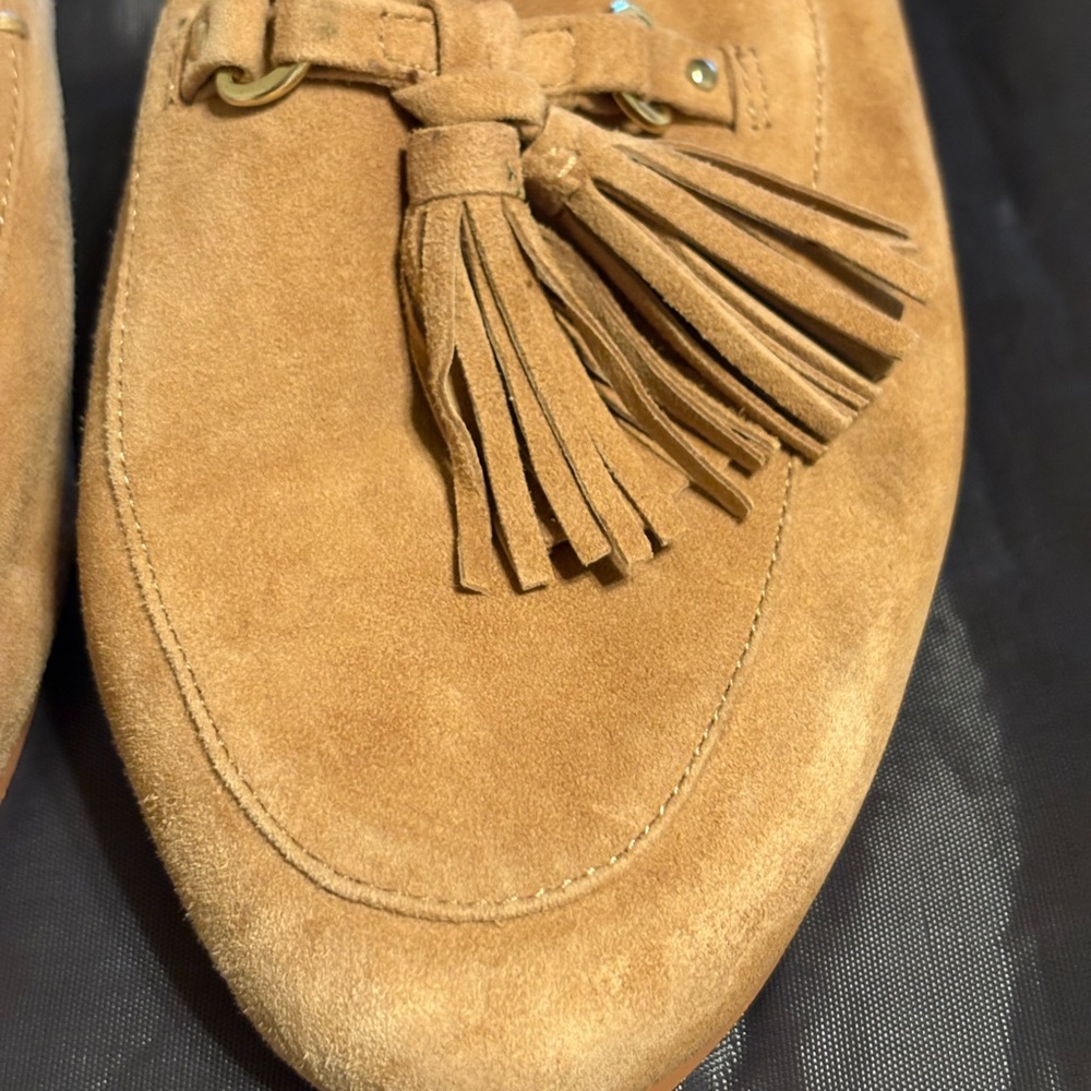 Gianni Bini Suede Tassel Loafer Mules Women’s Size 9M Tan - Picture 4 of 9